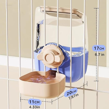 Pet Dog Cat Hanging Automatic Feeders Drinking Bowls, Auto Gravity Rabbits Feeder No Drip Water Set, Cage Pet Feeding Bowls Dispenser for Cats Dogs Puppy, Rabbit (Blue-Pink)