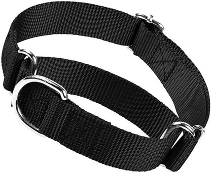 Martingale Collar for Dogs, Dog Choke Collar Escape Proof No Pull Cinch Dog Training Collars Adjustable for Small Medium Large Breed Pet Dogs, Black M