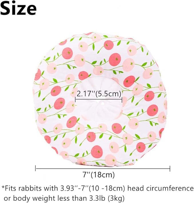 Adjustable Rabbit Protection Cone Collar,Soft Pet Recovery Collar for Rabbits/Chinchilla/Guinea Pigs/Kittens After Surgery Wound Healing,Elizabeth Neck E-Collar for Small Animals (XS, Pink Cherry)
