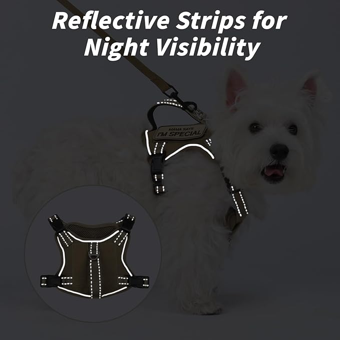 Tactical Dog Harness for Small Dog - Reflective Puppy Pet Vest No Pull Military Service Dog Vest with Vertical Handle XS Dog Harness for Outdoor Training
