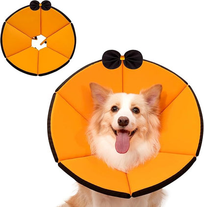 MAXFUT Soft Dog Cone Collar,Foam Cone for Dogs to Stop Licking After Surgery,Non Inflatable Dog Donut Cone (Orange, XXL)