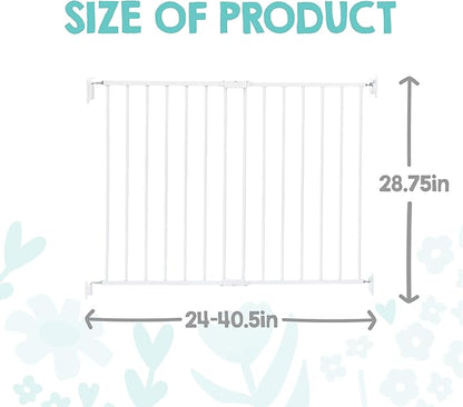 Regalo Safety 24"-40.5" Extra Wide Baby Gate for Stairs & Hallways, Hardware Mounted 2-in-1 Stair Gate for Babies, Toddlers, & Pets, White