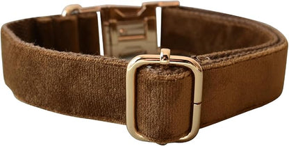 Love Dream Velvet Dog Collar and Leash Set, Soft & Comfy Adjustable Dog Leash and Collar with Heavy Duty Metal Buckle for Small Medium Large Dogs Training & Walking (XLarge, Coffee)