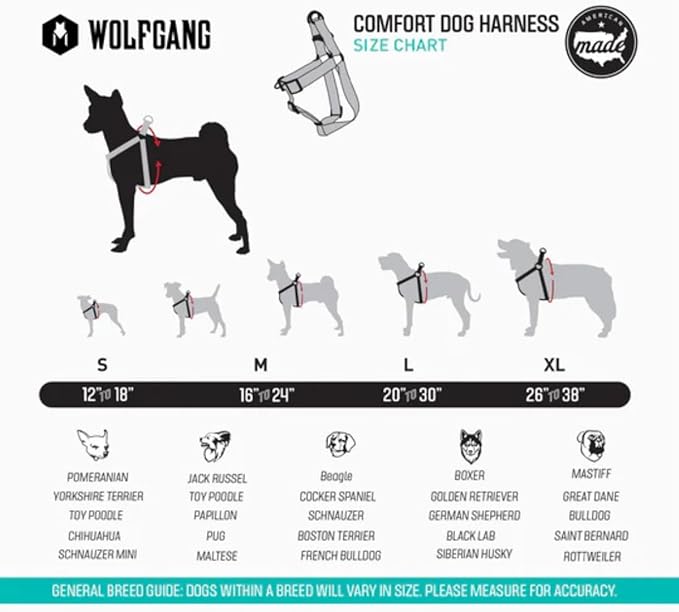 Wolfgang Heavy Duty Adjustable Dog Harness, Pull-Tested to Over 800 lbs for Walking & Training, ShatterShapes Print, Medium