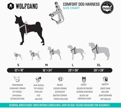 Wolfgang Heavy Duty Adjustable Dog Harness, Pull-Tested to Over 800 lbs for Walking & Training, HoundsPink Print, Medium