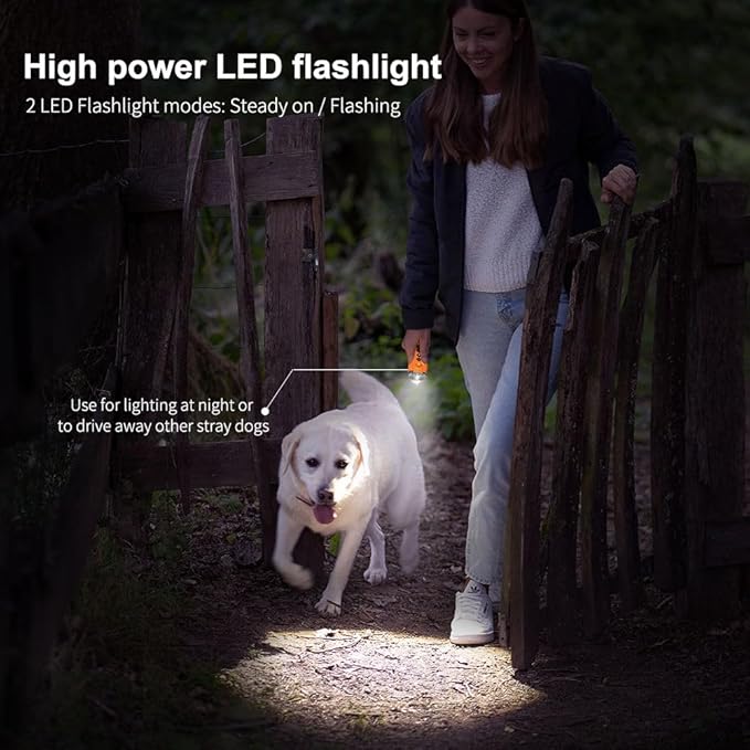 Dog Bark Deterrent Devices Rechargeable Anti-Barking Device for Dogs with 3X Ultrasonic Barking Control & Behaviour Correct Feature Better Than Dog Training Collars or Shock Collars (Black & Orange)