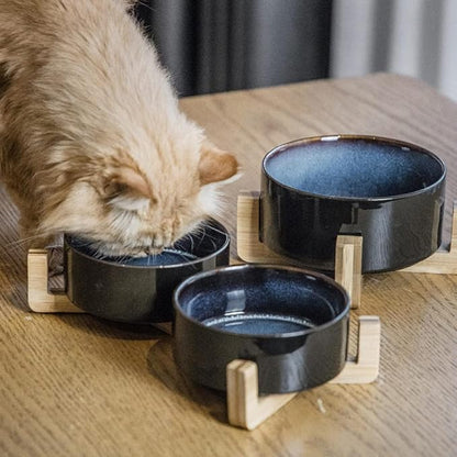 Cat Bowls and Dishes Dog Bowl Feeding for Puppy Cat Dog Eating Dishes Feeder Pet Animal Ceramic Bowl Water Dispenser Food Bottle Supplies 850Ml