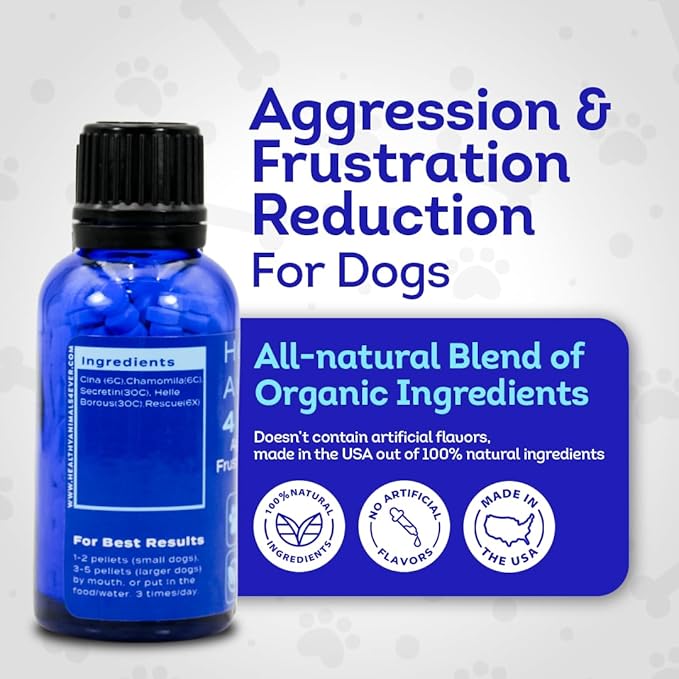 HA4E - Calming Tablets for Stressed and Aggressive Dogs - Reduce Dog Aggression & Promote Relaxation - All-Natural, Homeopathic Remedy - 300 Tablets