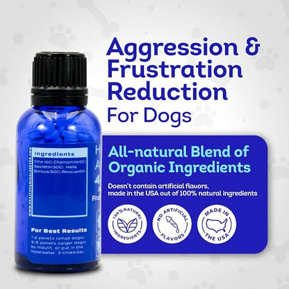 HA4E - Calming Tablets for Stressed and Aggressive Dogs - Reduce Dog Aggression & Promote Relaxation - All-Natural, Homeopathic Remedy - 300 Tablets