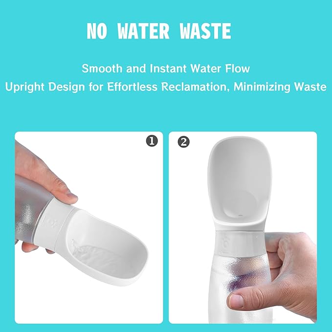 Kalimdor Dog Water Bottle, 19oz Leak Proof Portable Puppy Water Dispenser with Drinking Feeder for Pets Outdoor Walking, Hiking, Travel, BPA Free Food Grade Plastic