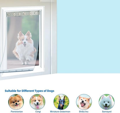 Dog Door Replacement Flap, Flexible Pet Door Replacement Flap Compatible with Super Large Dog Door, Weather Resistant Doggie Door Replacement Flap Fits Pets Up to 120 Lbs, Size 24" x 15"