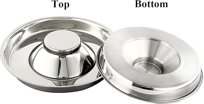 Stainless Steel Pet Bowl for Puppy and Cat, Dog Food and Water Feeding Bowl, Puppies and Kittens Weaning Bowls, Multiple Dogs and Cats Eat and Drink Together (2PC, S)