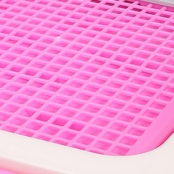 HUIOP Dog Toilet, Prevent Torn Nappy Pads, Ideal for Small Dogs, Simulated Wall Design, Suitable for Male, Keep Feet Dry, 1L Urine Absorption Busy Owners Pet Toilet (Pink)