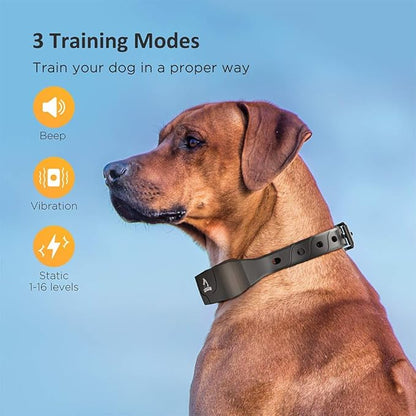 PATPET 2 Dogs Training Collar with Remote - IPX7 Waterproof Shock Collar for 2 Dogs with 3 Modes (Beep/Vibration/16 Levels Static), 3000FT Rechargeable E Collar for Medium Large Dogs (10-140 lbs)