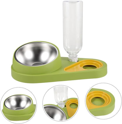 Plastic Pet Feeder Water Dispenser -Slip Dog Cat Bowls Automatic Feeding Tool