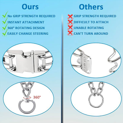 Dog No Pull Collar, Adjustable Size with Quick Release Buckle Dog Collar for Small Medium Large Dogs (with Extra Link and Caps)