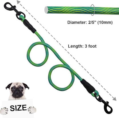 BTINESFUL 3FT Dog Tie Down, Nylon Rope Short Dog Tether Indoor Training Safety Vehicle Tether for Large Medium Strong Puppy