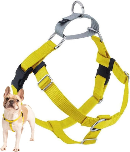 2 Hounds Design Freedom No Pull Dog Harness, Adjustable Harness, Easy Walking & Comfortable Control, Fits Small, Medium & Large Dogs, Solid Colors, Made in USA, 1" LG, Yellow