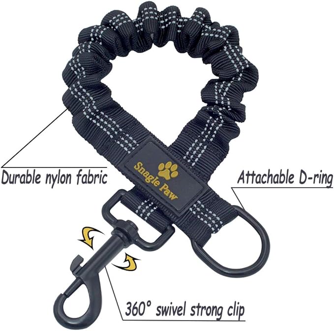 Bungee Dog Leash Extension Attachment, 18” Shock Absorbing Lead Extension Absorber, Prevent Injury on Arm and Shoulder & Save Dogs from Getting Hurt, Great for Bicycle, Running, Walking