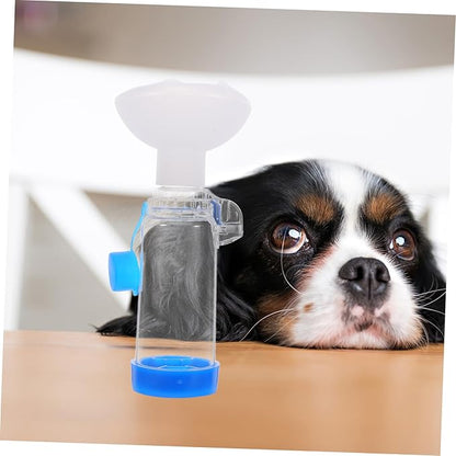 VICASKY Pet Aerosol Mask with Breathing Animal Shaped Chamber for Cats and Dogs Comfortable Fit for Home and Pet Hospitals Alleviates Coughing and Improves Breathing
