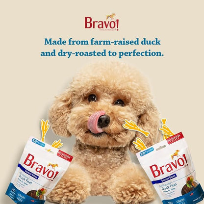 Bravo! Bonus Bites Single Ingredient Dry Roasted Duck Feet Dog Treats, 200 Count, High Protein, Grain Free, Gluten Free
