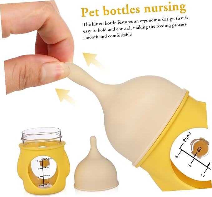 Totority Puppy Nursing Bottle Kitten Milk Bottle for Newborn Pets Easy Design Markings