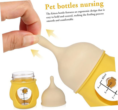 Totority Puppy Nursing Bottle Kitten Milk Bottle for Newborn Pets Easy Design Markings
