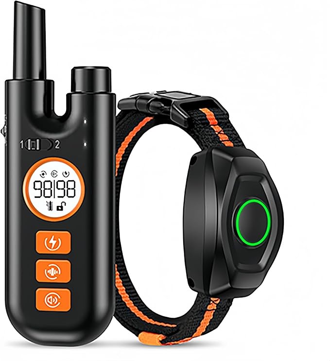 Dog Shock Collar for Dogs, Dog Training Collar with Remote Control Range 1300Ft, 3 Training Modes, Beep, Vibration, Shock, IPX7 Waterproof Rechargeable Electric Shock Collar