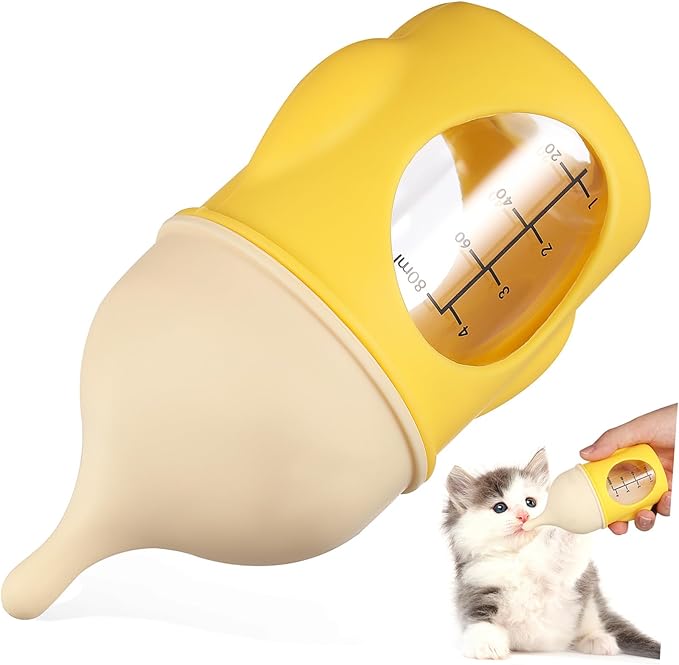 Newborn Kitten Puppy Nursing Bottle with Ergonomic Grip Clear Scale Clean Small Animal Feeding Tool for Animal Milk