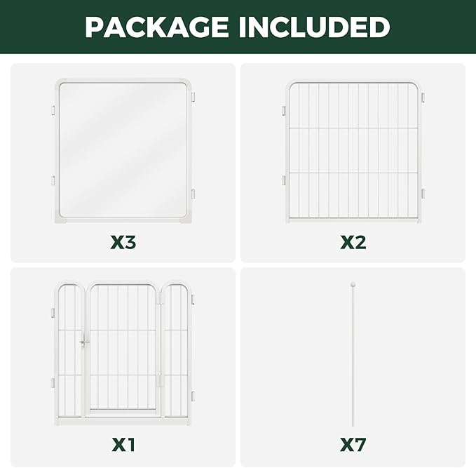 FXW AuraSpace Pro Acrylic & Wire Mesh Indoor Dog Playpen, 24" Height 6 Panels Metal Dog Pen for Puppies & Small Dogs, White│Patented