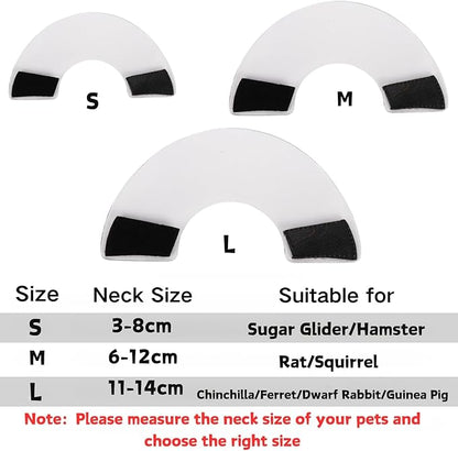Sugar Glider Recovery Cone - Adjustable Protection Collar Soft Recovery Collar for Rat Bird Hamster Rabbit Guinea Pig After Surgery Wound Healing Elizabeth Neck E Collar for Small Animal (S (3-8cm))