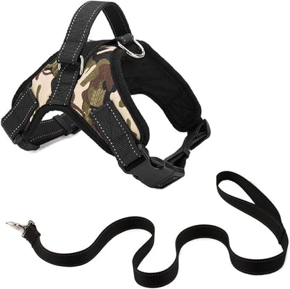 Oxford Cloth Dog Harness Leash Set for Large Medium Small Dogs Adjustable Reflective Harness for Dog(1,-XL)