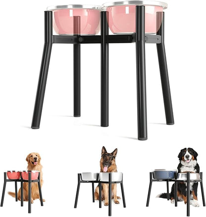 Raised Dog Bowl Stand for Large Dogs, Adjustable Width 7-10.6, 13.7 inch Tall Dog Food Water Stand,Bowl Not Include