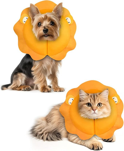 MIDOG Inflatable Dog Cone Collar, Lion Mane Soft Dog Cone Alternative After Surgery with 40% Extra Protection Area Anti-Lick, Adjustable Donut Recovery Collar for Large Medium Small Dogs (Lion, XS)