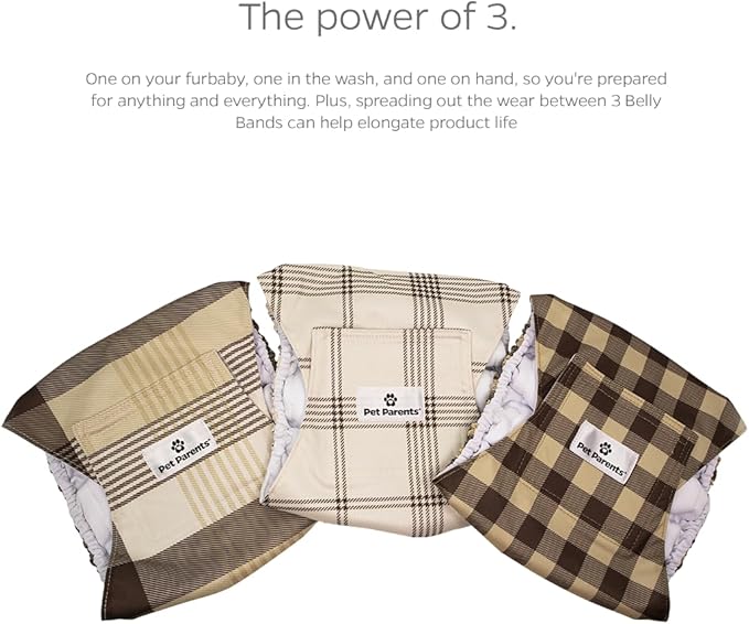 Pet Parents® Washable Belly Bands for Male Dogs (3pack) + Extendrs® of Durable Dog Diapers Male, Premium Male Dog Diapers & Dog Wraps (Medium, Oxford)