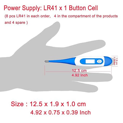 Oral Thermometer, Digital Thermometer for Fever (A, Pack of 4)