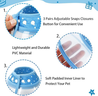 Vivifying Dog Cones for Small Dogs, Adjustable 8-9.6 Inches Soft Lightweight Elizabethan Collar for Puppy and Large Cats to Stop Licking Wounds After Surgery(Blue)