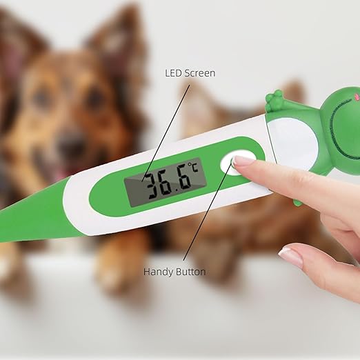 Pet Thermometer for Dogs,Digital Thermometer for Cats/Horse/Animals with Fever Alert Sound,Fast and Accurate Measurements in 60 Seconds - Comfortable Flexible Tip and Waterproof - Pack of 3