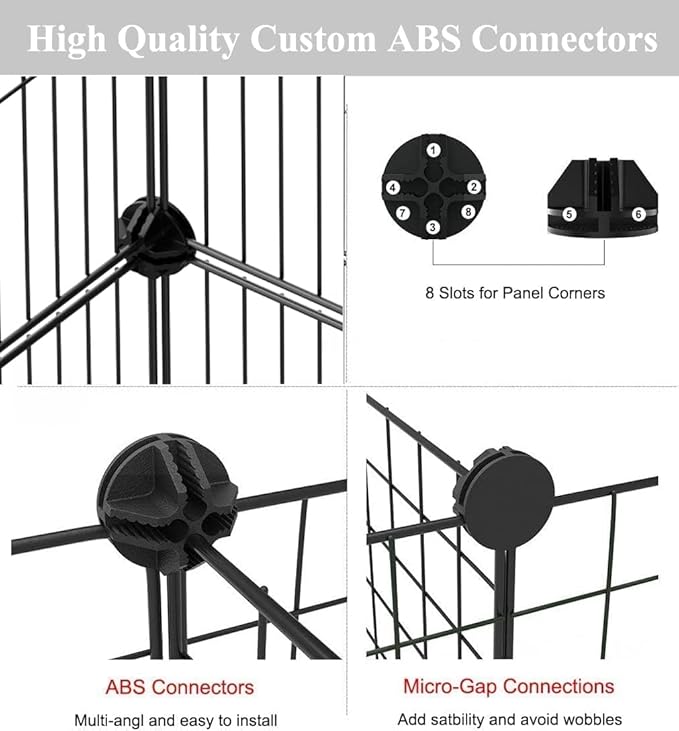 LURIVA Small Animal Playpen, Guinea Pig Cages, Pet Playpen, Rabbit Cage,Small Animal Cage, Puppy Kitten Dog Playpen, Indoor Outdoor Portable Metal Wire Yard Fence,15 X 12 Inch, 24 Panels, Black
