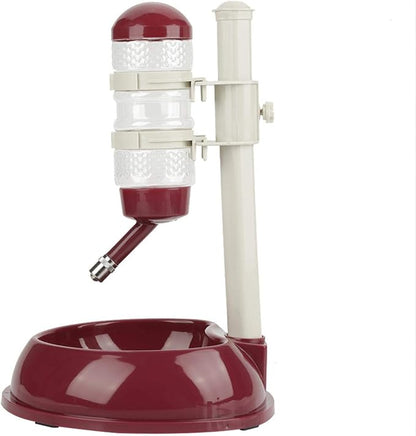 EVTSCAN Dog Food Dispenser, Adjustable Dog Bowl Food Dispenser Drinking Bowl Feeder for Pets Cats Dogs(Brown)