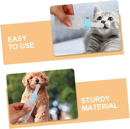 2pcs Small Animal Milk Feeder Bottles Puppy Kitten Nursing Kit for Newborn Pets Easy to Use Feeding for Kittens Puppies and Small Animals