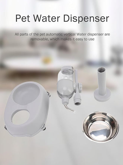 Pet Water Dispenser, Pet Standing Water Dispenser Bowl, 2 in 1 500ml Multifunctional Detachable Height with Stand for Dogs Cats