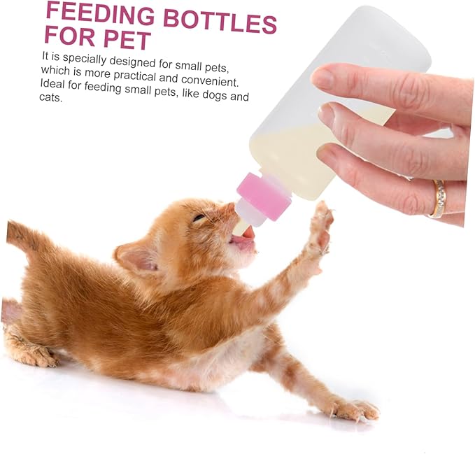 WOONEKY Puppy Feeding Bottle Set Portable Milk Container for Kittens and Puppies Food-Grade Lightweight Nursing Tool for Small Pets Safe and Durable