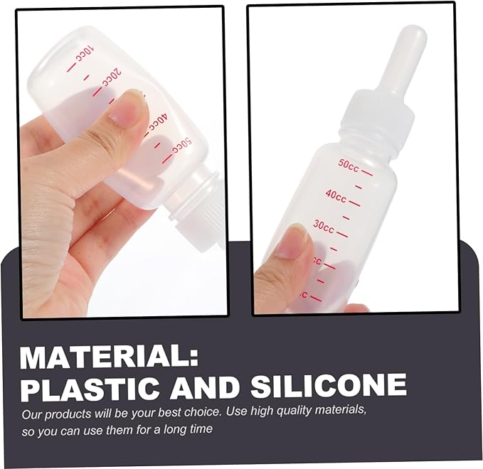 3Pcs PET Feeding Bottles for Small Animals Portable Plastic Milk Bottle Set Flow Nipples for Kittens Puppies and Small Pets