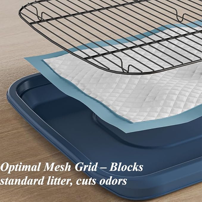 Mesh Dog Potty Tray Removable Stable Structure - Indoor Puppy Training Toilet Pee Pad Holder for Small & Medium Dogs(Grey)