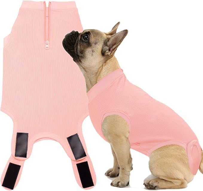 Recovery Suit for Dogs,Dog Cone Alternative Zipper Surgery Suit Female Spay,Soft Dog Surgery Suit for Anti Licking,Breathable Surgical Suit for Dogs Female Spay