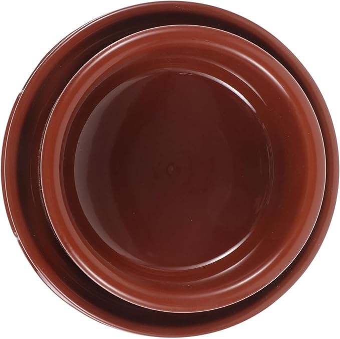 Milisten Pet Food Holder and Dog Bowl Pp Plastic Round Feeding Dish Brown for Puppy Feeding Station and Pet Supply