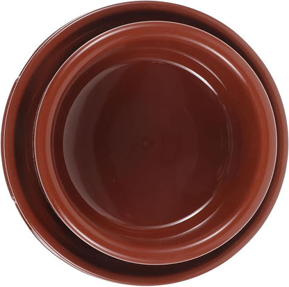 Milisten Pet Food Holder and Dog Bowl Pp Plastic Round Feeding Dish Brown for Puppy Feeding Station and Pet Supply