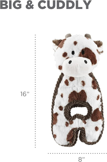 Outward Hound by Charming Pet Cuddle Tugs Cow Plush Squeaky Dog Toy