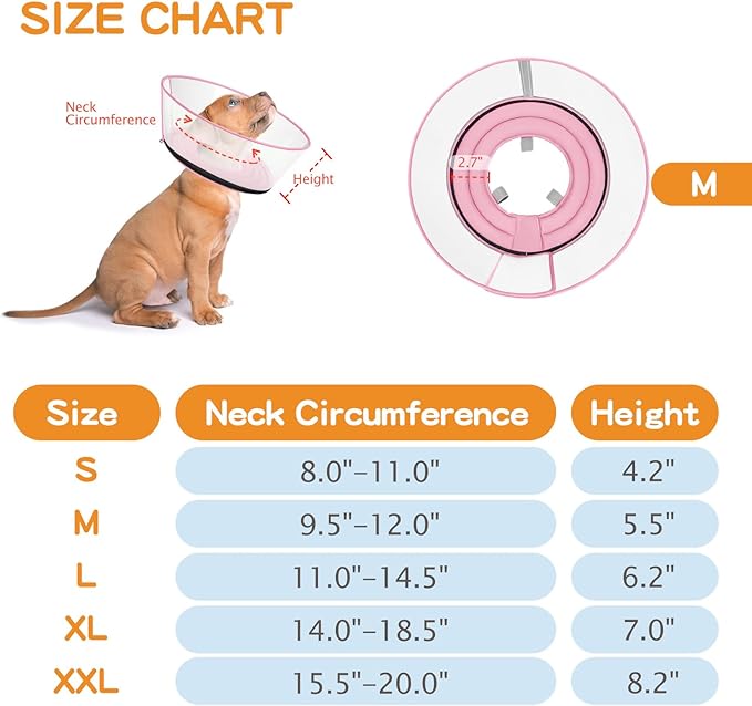Raised Dog Cone Collar Alternative After Surgery, Soft Dog Cone for Small Medium Large Breeds to Stop Licking, Pet Neck Donut Collar After Surgery